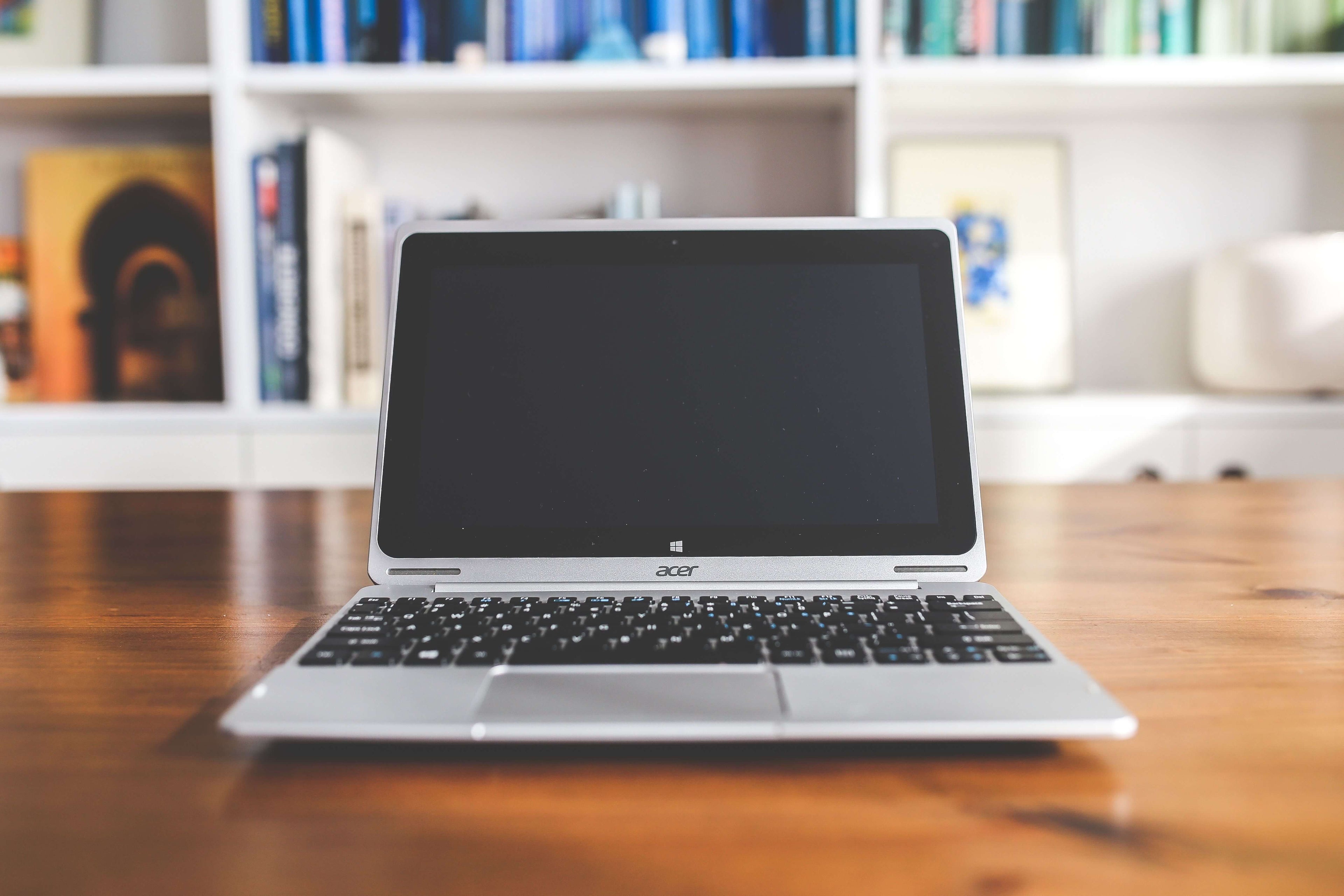 Refurbished Laptop on wooden Desk